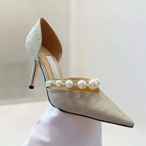 Sandalias de cuña de alta calidad, lujosas, de diseño, con punta en pico, sexys, formales, para bodas, para mujer - Product Image 1