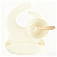 Vente en gros de bavoir et cuillère en silicone écologique pour bébé ensemble d'alimentation avec logo personnalisé vaisselle pour enfants sans BPA pour les repas