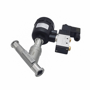 Premium 3/4 pollici 19.05MM in acciaio inox SS304 SS316L sanitari di grado Tri-morsetto valvole pneumatiche ad angolo con testa in plastica - Product Image 1