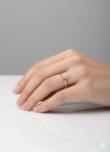 Classic Lab Grown Diamond <b>Solitaire</b> <b>Ring</b> 925 <b>Silver</b> / 10KT 14KT 18KT Rose Gold Elegant Minimal Design <b>Ring</b> - Product Image 5
