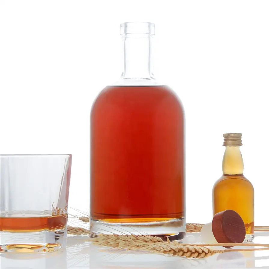 Botellas de vidrio a granel botella de vidrio licor whisky vidrio bouteille en Verre botella de vino 750 ml