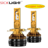 Lampu Led 4575 CSP 50000LM 300W Canbus, bola lampu depan Led empat tabung tembaga putih HB3 9005 HB4 9006 H1 H11 untuk mobil