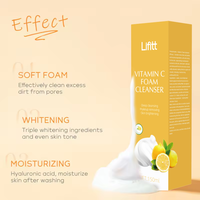 Nettoyant visage à la vitamine C LIFITT, acide hyaluronique, mousse nettoyante protectrice contre l'acné, nettoyage doux