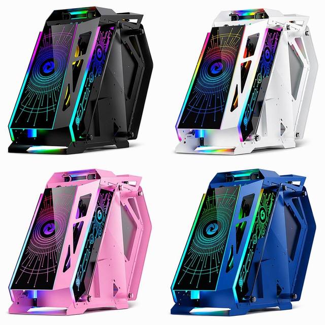 Custom Aluminum Stainless Steel ATX Gaming PC Case Tempered Glass Open Frame RGB Desktop Computer Tower Chassis Gabinete Gamer