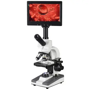 Pantalla LCD de 7 pulgadas, funda de aluminio, XSP-116D de píxeles de 5MP, microscopio <span class=keywords><strong>Digital</strong></span> de sangre de 400X para microcuerpos subacuáticos, rearca de estudiantes - Product Image 1