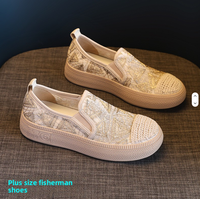 Espadrilles pour femmes, mocassins décontractés élégants à lacets, baskets légères à plateforme, chaussures plates confortables pour le printemps