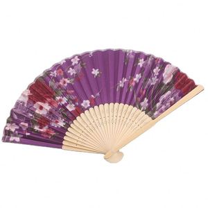 Éventail pliant en soie pour promotion de mariage, éventail à main en bambou - Product Image 2