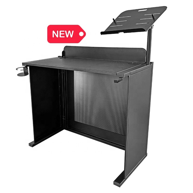 FS014 Yinyu Steel Mesh DJ Table with Integrated Laptop Stand and Holder Accessories for Professional Mixing and Live Events