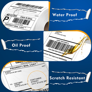 Self-Adhesive Labels Matte White BPA-Free 100 Sheets/Box Writable Shipping Labels for Laser/Inkjet <b>Printers</b> - Product Image 3