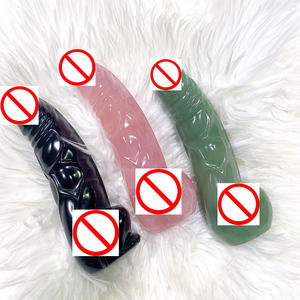 Горячая Распродажа натуральный розовый кварц пенис лечебный камень ручная резьба Хрустальный фаллоимитатор Массажная палочка - Product Image 3