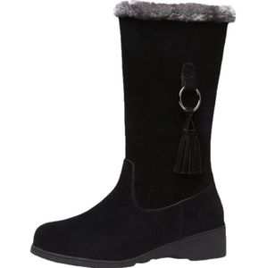 2025 зимние новые стильные, плюшевые и толстые зимние сапоги для женщин, теплые большие размеры, хлопковые туфли на танкетке, оптовая продажа - Product Image 5