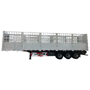 3 AS truk transportasi kargo pagar semi trailer untuk dijual