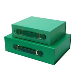 Luxury <b>Gift</b> Custom Paper <b>Boxes</b> Printing Hard Rigid Cardboard <b>Magnetic</b> Cosmetic Packaging Box with Leather Handle - Product Image 5