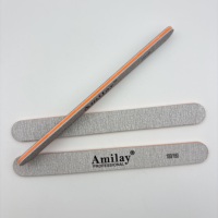 Lime à ongles zébrée grise double face 100/180 grains, lime à ongles professionnelle pour manucure, polissoir à ongles personnalisé avec logo pour salon de manucure