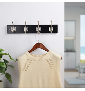 Montado en la pared MDF tablero de madera gancho decorativo sala de estar sombrero y estante de tela - Product Image 5