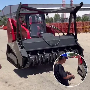 Nieuwste Afstandsbediening Spoor Skid Stuur China Fabriek Crawler Stuur Skid Loader Met Mulchers 100pk Epa Diesel