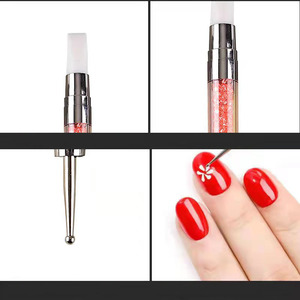 Custom Logo 5pcs Double Head Dual Ended Silicone Nail Art Dotting Tools Carving Polka Manicure Salon Nail Design Pen <b>Set</b> - Product Image 4