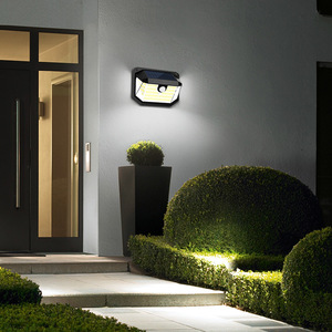 Lampe murale solaire 230 LED avec capteur de mouvement, lumière de cour extérieure, forme carrée, angle de faisceau de 20 degrés - Product Image 1