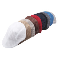 Gorra plana de malla transpirable barata Golf Driver Duckbill Newsboy Cap Ivy Gatsby sombreros de verano para hombres