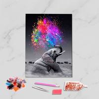 5D DIY Voll-Diamant-Malerei Regenbogen-Elefant Tier-Strass-Stickerei Kreuzstich Mosaik Heimdekoration Geschenk