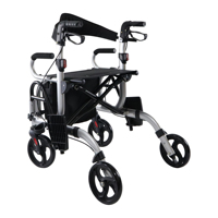 Déambulateur 2 en 1, fauteuil roulant pour personnes âgées et adultes, transport pliable, léger, en aluminium, chaise de transport