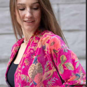 Automne classique ouzbek cachemire Crewel décontracté hiver Cardigan 100% coton Suzani brodé col en v veste noël bouton fleurs - Product Image 2