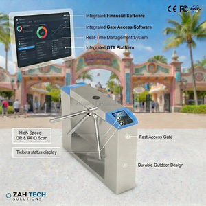 Tourniquet Trépied Haute Vitesse en Acier Inoxydable avec Lecteur RFID et Code QR, Système Anti-Croisement pour Parcs d'Attractions et Sites Touristiques - Product Image 1