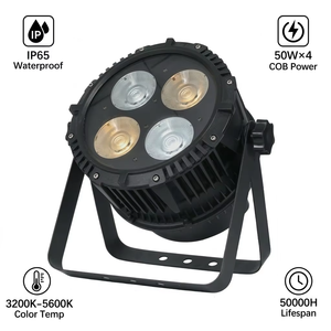 Faro LED COB 4x50W Impermeabile IP65 per Illuminazione Scenica, Bianco Caldo + Bianco Freddo, DMX - Product Image 2
