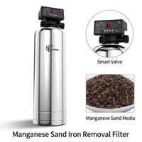 Système de filtration d'eau entier pour la maison, 3000 L/H, en acier inoxydable, avec lavage automatique à contre-courant, pour l'élimination du fer et du manganèse, et filtration au sable pour puits