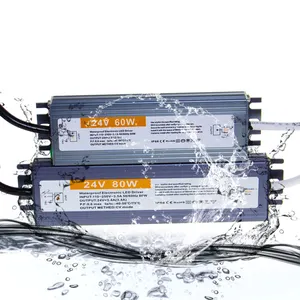 IP67กันน้ำกลางแจ้งสลับหม้อแปลงไฟฟ้า AC110V-250V 60W 100W 300W 400W ถึง DC12V 24V นำแถบแสงไดร์เวอร์