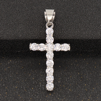 Pendentif en acier inoxydable Beiyan, symbole Anka de l'Égypte ancienne, croix Ankh argentée et dorée avec diamant en cristal, cadeau de Noël