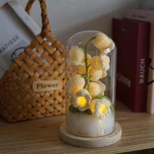 Fait à la main enchanté LED lumières verre dôme éternel tissé fleur fête des mères noë<span class=keywords><strong>l</strong></span> dos école chinois nouvel an cadeaux pour - Product Image 6