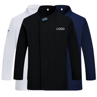 Vêtements de travail Restaurants à manches longues Chef veste cuisine travail formel uniforme hommes femmes noir Chef uniforme Restaurant & Bar uniformes