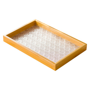 Plateau à thé en bambou rectangulaire de grande taille avec insert en verre pour tasses à thé et gobelets à eau, utilisation en restaurant, style chinois simple - Product Image 5