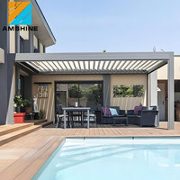Pérgola de Aluminio Directo de Fábrica, Techo de Láminas Impermeable Personalizado, Gazebo para Patio Exterior para Proyectos Residenciales