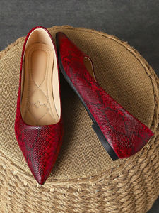 Zapatos planos de <span class=keywords><strong>piel</strong></span> de serpiente de verano a la moda para <span class=keywords><strong>mujer</strong></span>, punta estrecha, <span class=keywords><strong>piel</strong></span> de serpiente transpirable para otoño y primavera, sin cordones para niñas maduras - Product Image 6