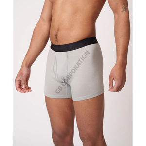 Boxer pour hommes en coton tricoté extensible personnalisé 100% grande taille slip mi-haut confortable style classique sous-vêtements pour adultes respirant - Product Image 2