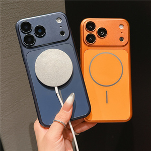 Coque de téléphone magnétique en verre pour caméra PC, compatible iPhone 17 16 15 14 Pro Max, avec cadre d'objectif givré mat et protection arrière ultra - Product Image 2