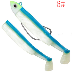 Popular Soft Lead head Fish Fishing Lures Artificial Plastic Swim Bait Jig Heads