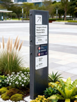 Support d'affichage directionnel portable, étanche et robuste en métal pour signalétique de guidage, idéal pour hôtels, centres commerciaux et événements