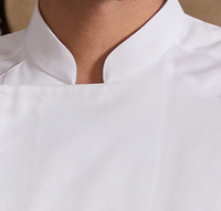 Veste de chef à manches courtes de style japonais moderne, revers retroussés, uniforme de chef T/C 80/20 respirant, cuisine, restaurant, unisexe
