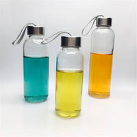 Bouteilles d'eau en verre transparent de 300 ml, 420 ml, 500 ml en gros, bouteilles de sport réutilisables vides pour usage automobile