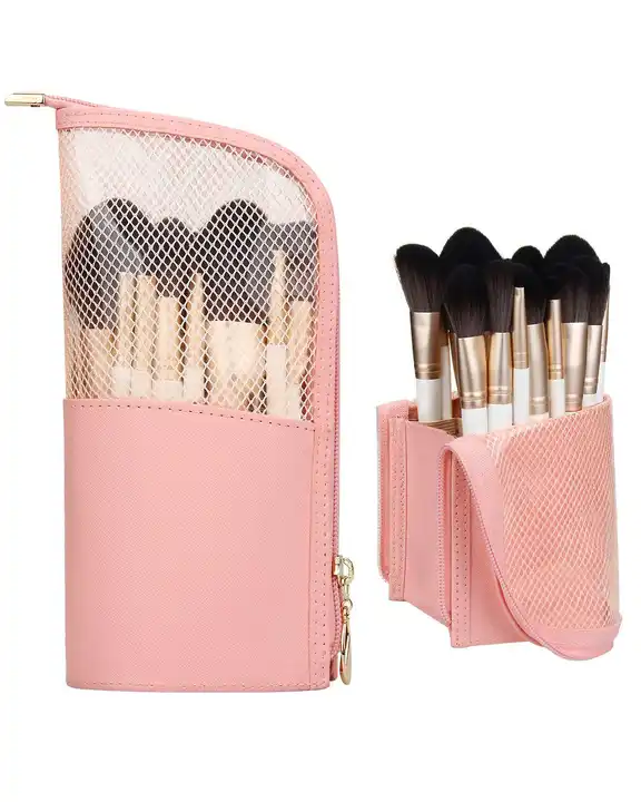 Portable Rose Gold Makeup Brush Holder Organizer Bag Waterproof