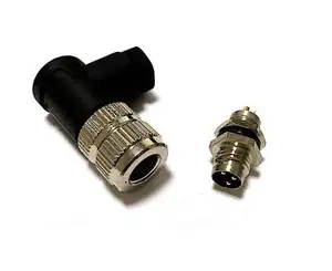 flange 4 pin M8 female screw IP67 waterproof electrical socket connector