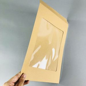 Fancy White Coated Paper <b>Gifts</b> Packaging <b>Envelopes</b> With Pvc Window - Product Image 4