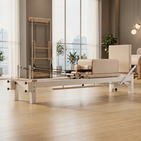 Máquina Profesional de Pilates Reformer de Aluminio con Estructura Resistente y Resortes Alemanes para Rehabilitación y Entrenamiento Físico