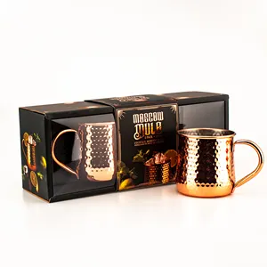 Ensemble de 4 tasses en cuivre martelé <span class=keywords><strong>absolut</strong></span> de 500 ml, pour vin chaud, Moscow Mule, avec 2 tasses à poignée - Product Image 1