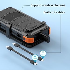 Batterie externe <span class=keywords><strong>solaire</strong></span> à manivelle <span class=keywords><strong>Chargeur</strong></span> mobile <span class=keywords><strong>solaire</strong></span> sans fil 20000mah 50000mah Power Bank avec câbles Lampe de poche - Product Image 6