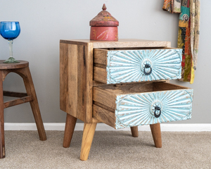 <b>Wooden</b> Side <b>Table</b> Premium Solid Timber End <b>Table</b> Handmade Bedside Furniture Modern <b>Rustic</b> Design for Bedroom Living Room - Product Image 5