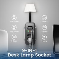 Convertisseur portable avec lampe de bureau et multiprise multifonctionnelle avec prise multi-trous et port USB